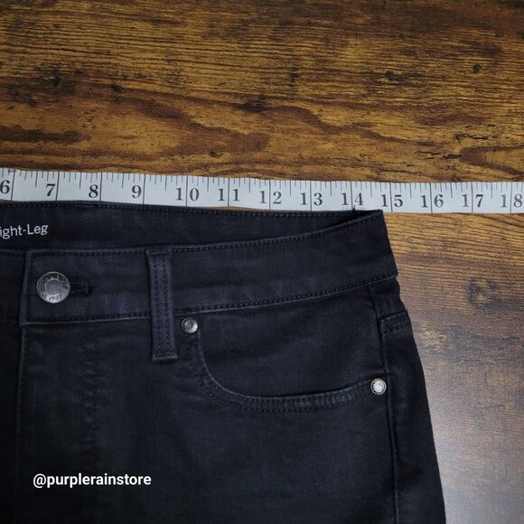Talbots Jeans 4 P Straight Leg High Rise Tummy Control Black Wash Stretch Denim - Picture 6 of 11